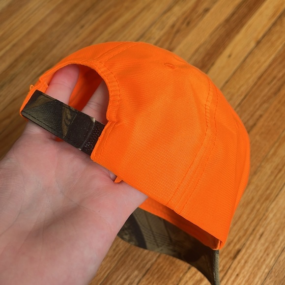 Walleye Fishing Camo Tournament Hat / Blaze Orange / New - Picture 4 of 5